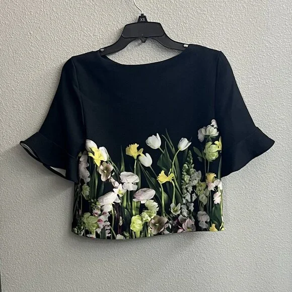 Victoria Beckham for Target Cropped Floral Shirt Size XS - Picture 2 of 4